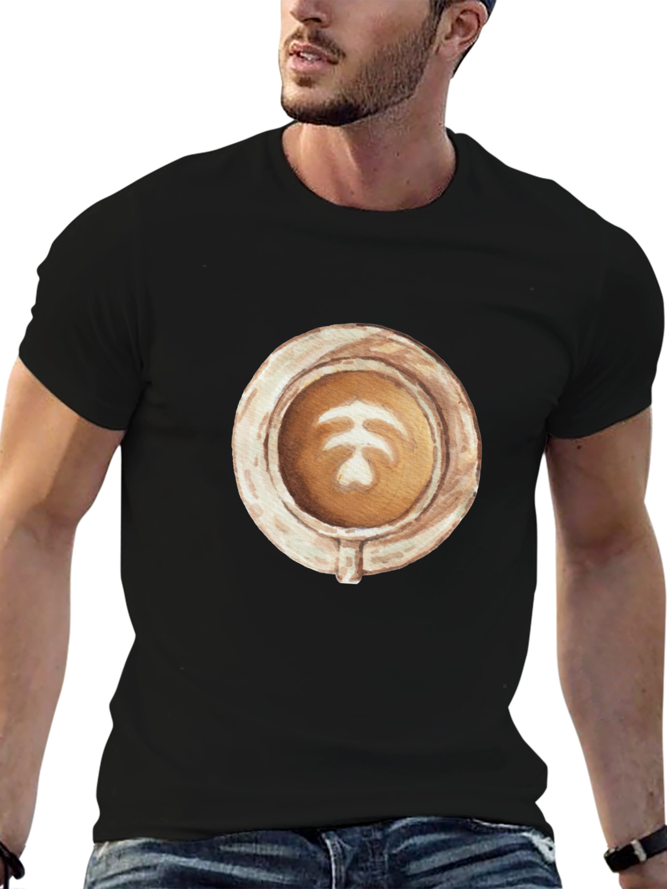 Latte Art Graphic Tee - Coffee Lovers Style