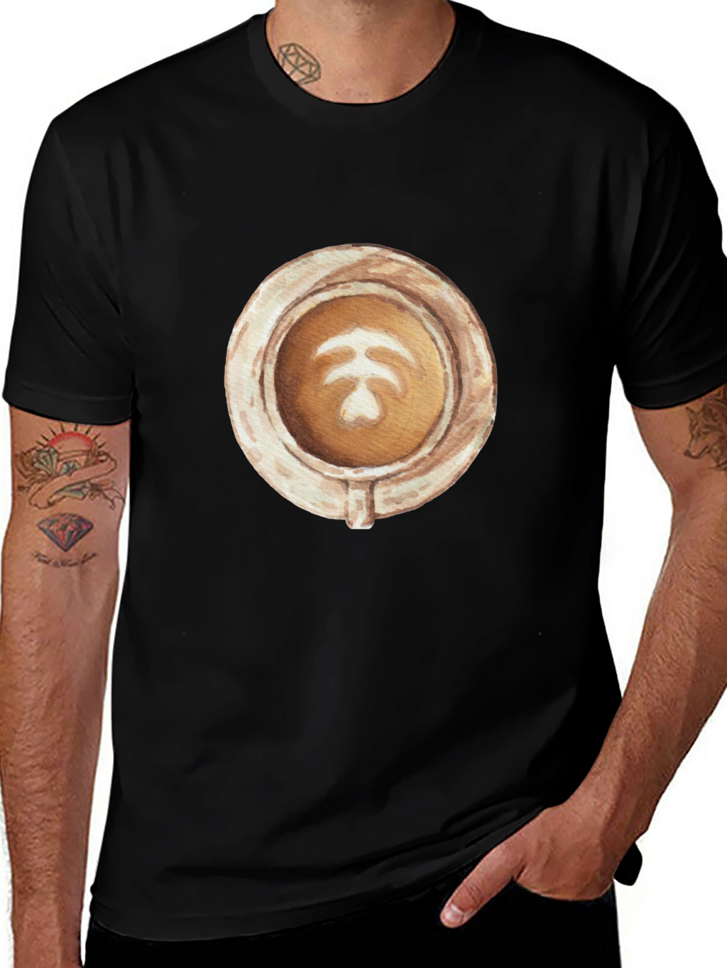 Latte Art Graphic Tee - Coffee Lovers Style