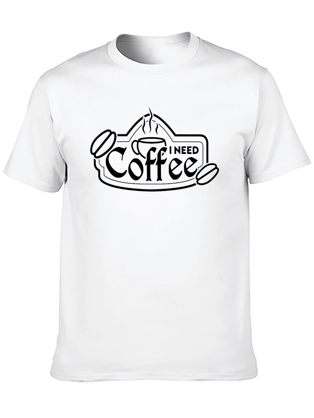 I Need Coffee Graphic Black T-Shirt