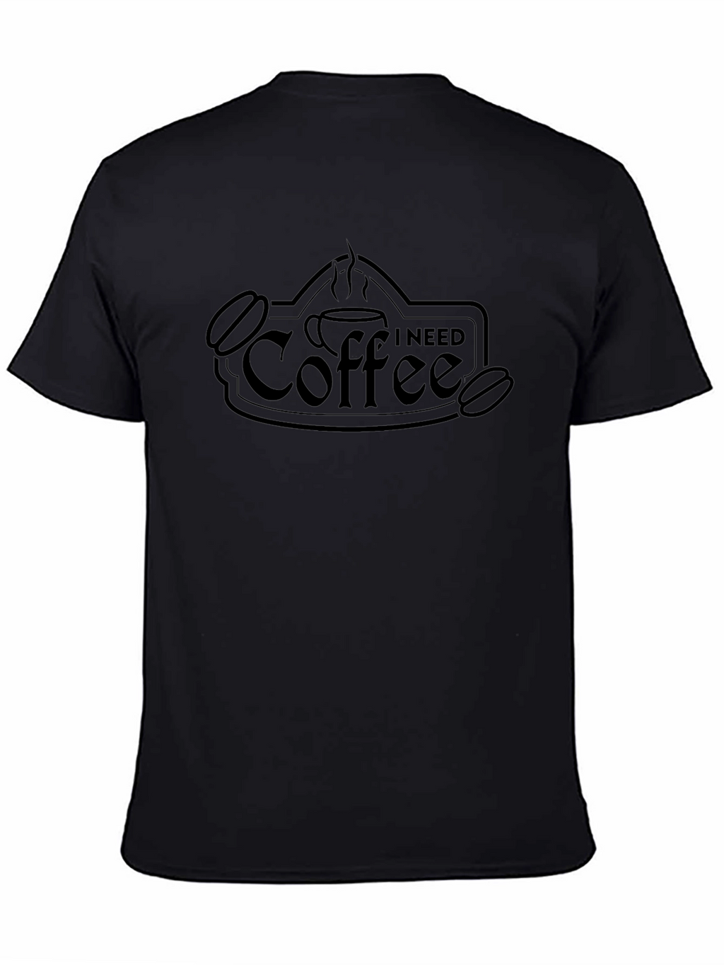 I Need Coffee Graphic Black T-Shirt