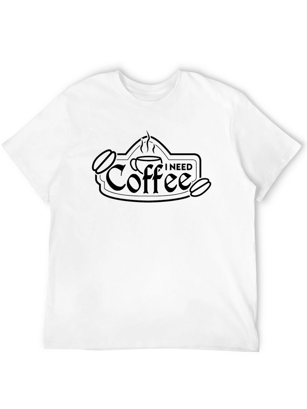 I Need Coffee Graphic Black T-Shirt