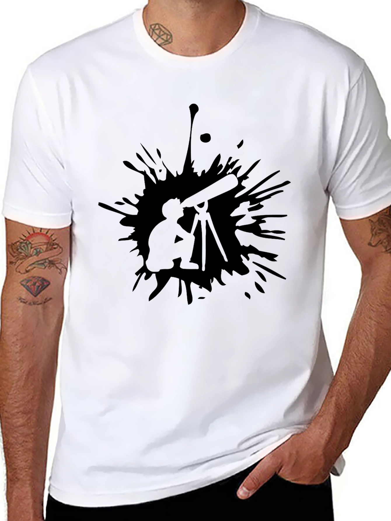 Telescope Graphic Black T-Shirt