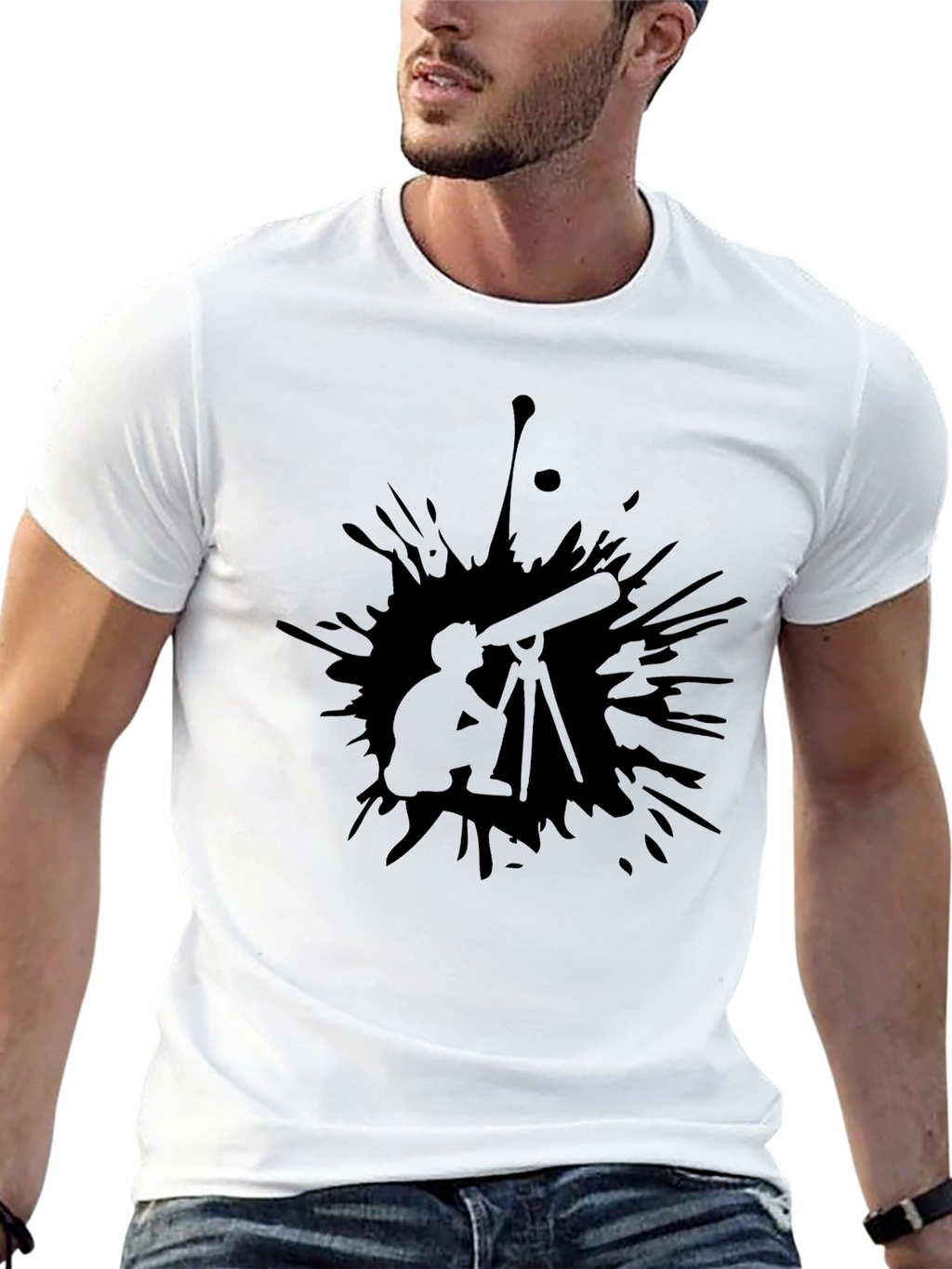 Telescope Graphic Black T-Shirt