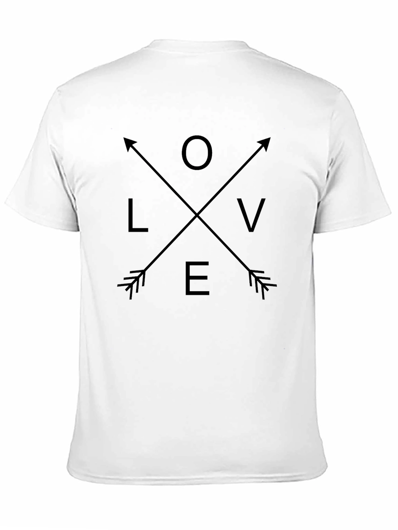 Love Arrow Graphic Print Black T-Shirt