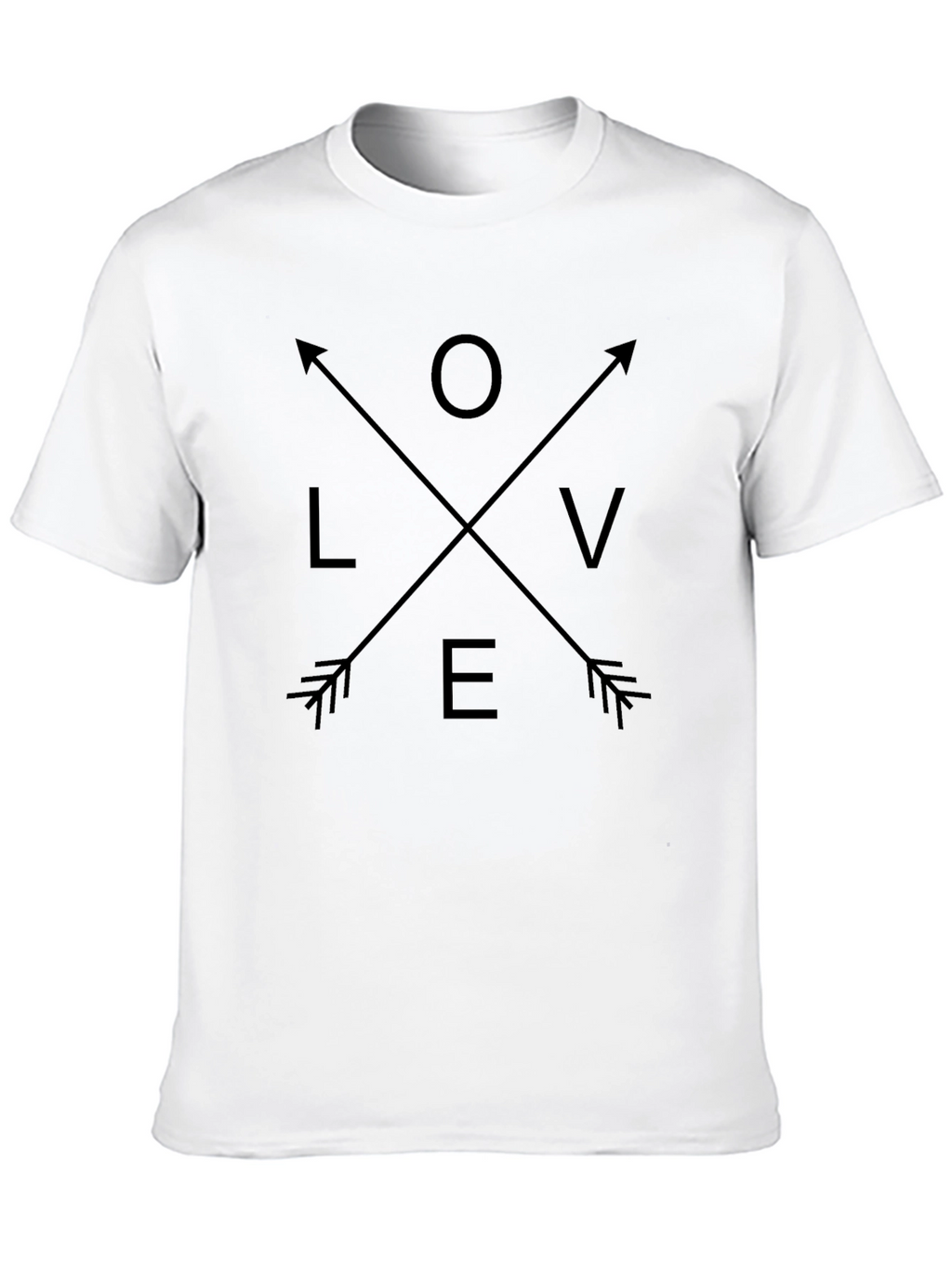 Love Arrow Graphic Print Black T-Shirt