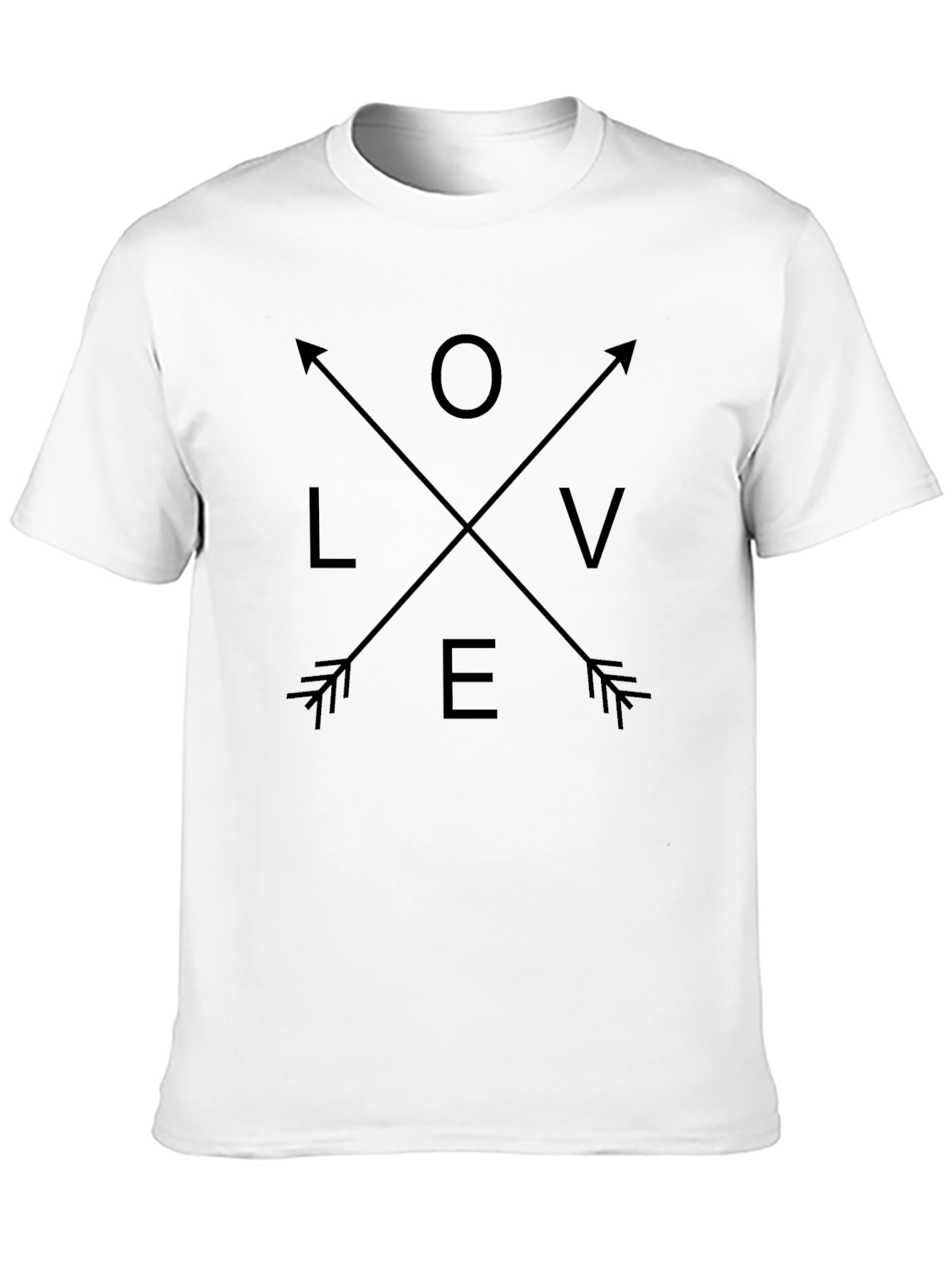 Love Arrow Graphic Print Black T-Shirt