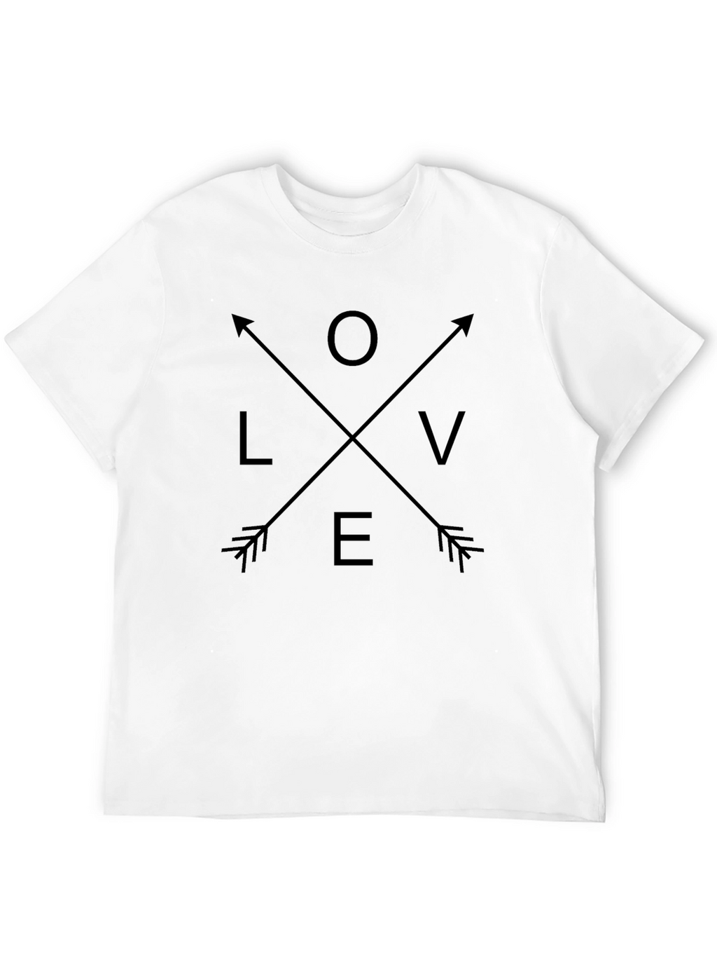 Love Arrow Graphic Print Black T-Shirt