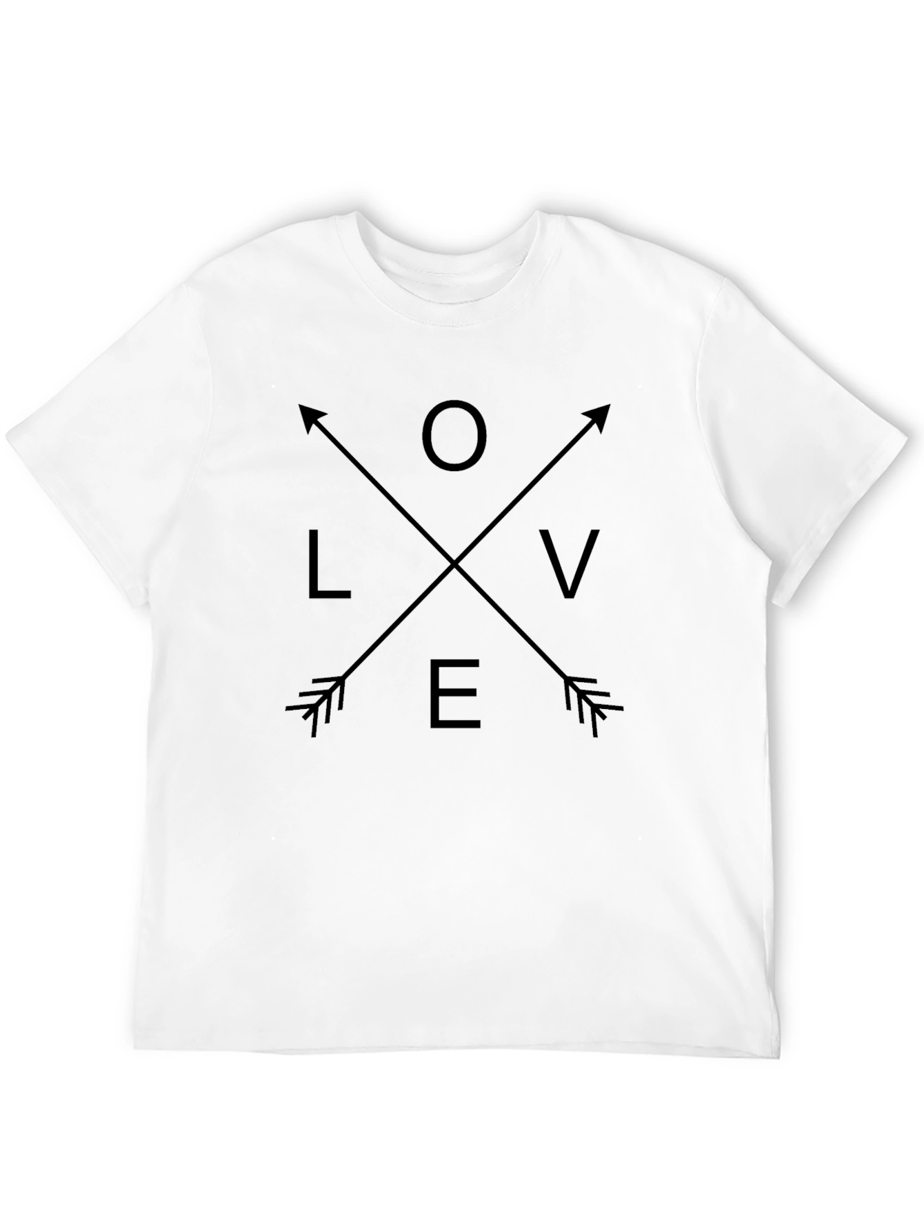 Love Arrow Graphic Print Black T-Shirt