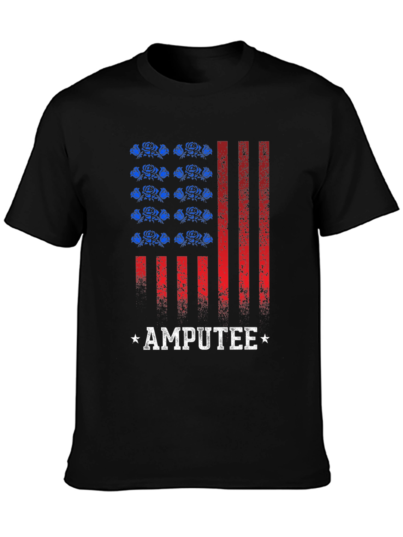 Amputee Patriotic American Flag Graphic T-Shirt