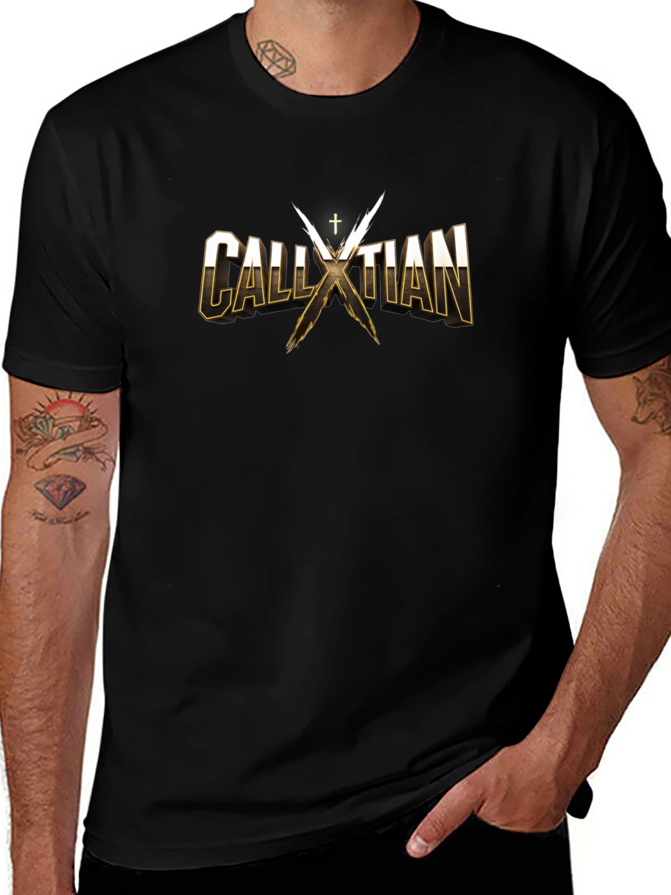 CALLXTIAN T-Shirt - Gold Lettering - Cotton Blend