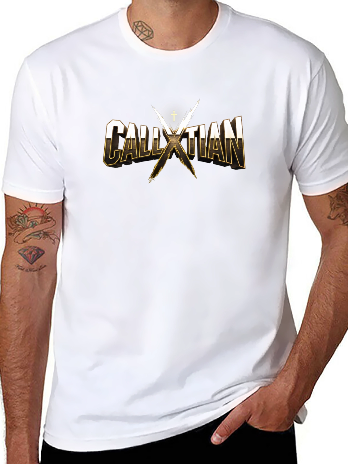 CALLXTIAN T-Shirt - Gold Lettering - Cotton Blend