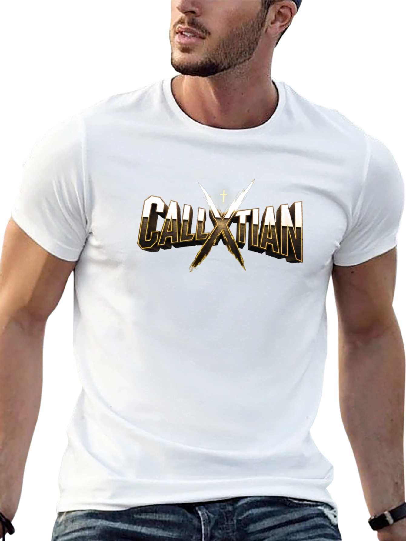 CALLXTIAN T-Shirt - Gold Lettering - Cotton Blend