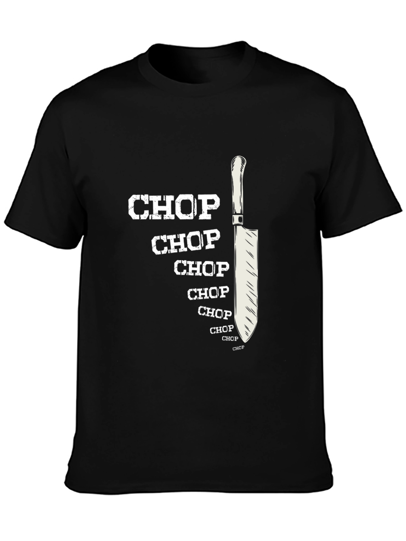 Chop Chop Chef Knife Tee - Culinary Humor T-Shirt