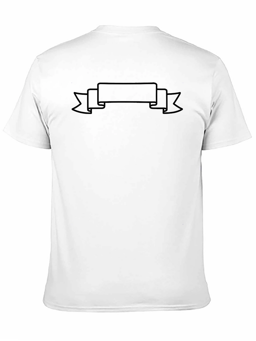 Mens Black Graphic Tee - Ribbon Banner Design