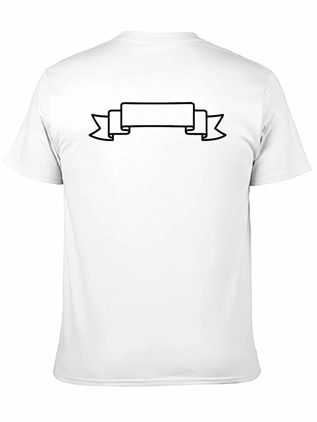 Mens Black Graphic Tee - Ribbon Banner Design