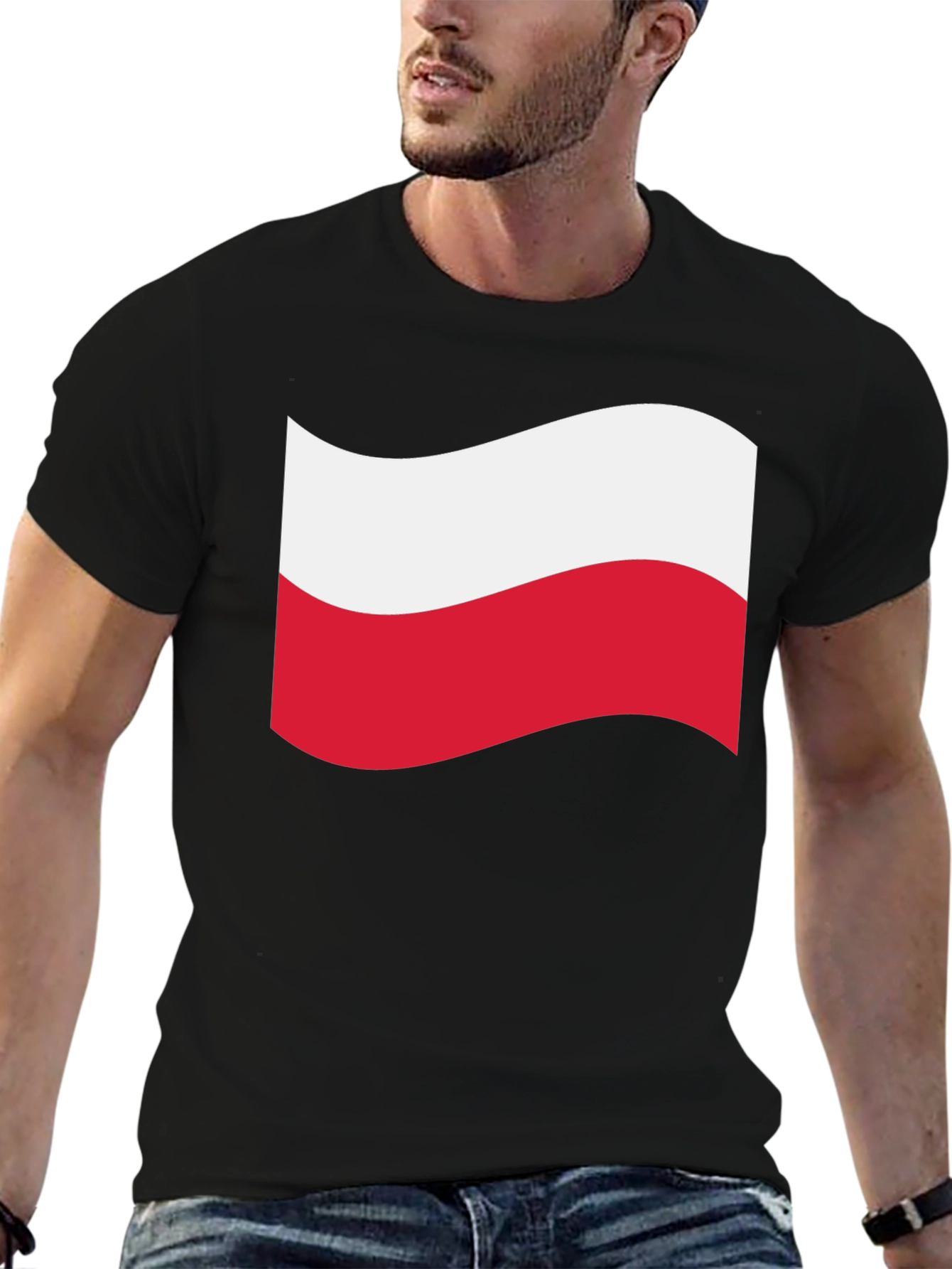 Poland Flag T-Shirt - Black Crew Neck Tee