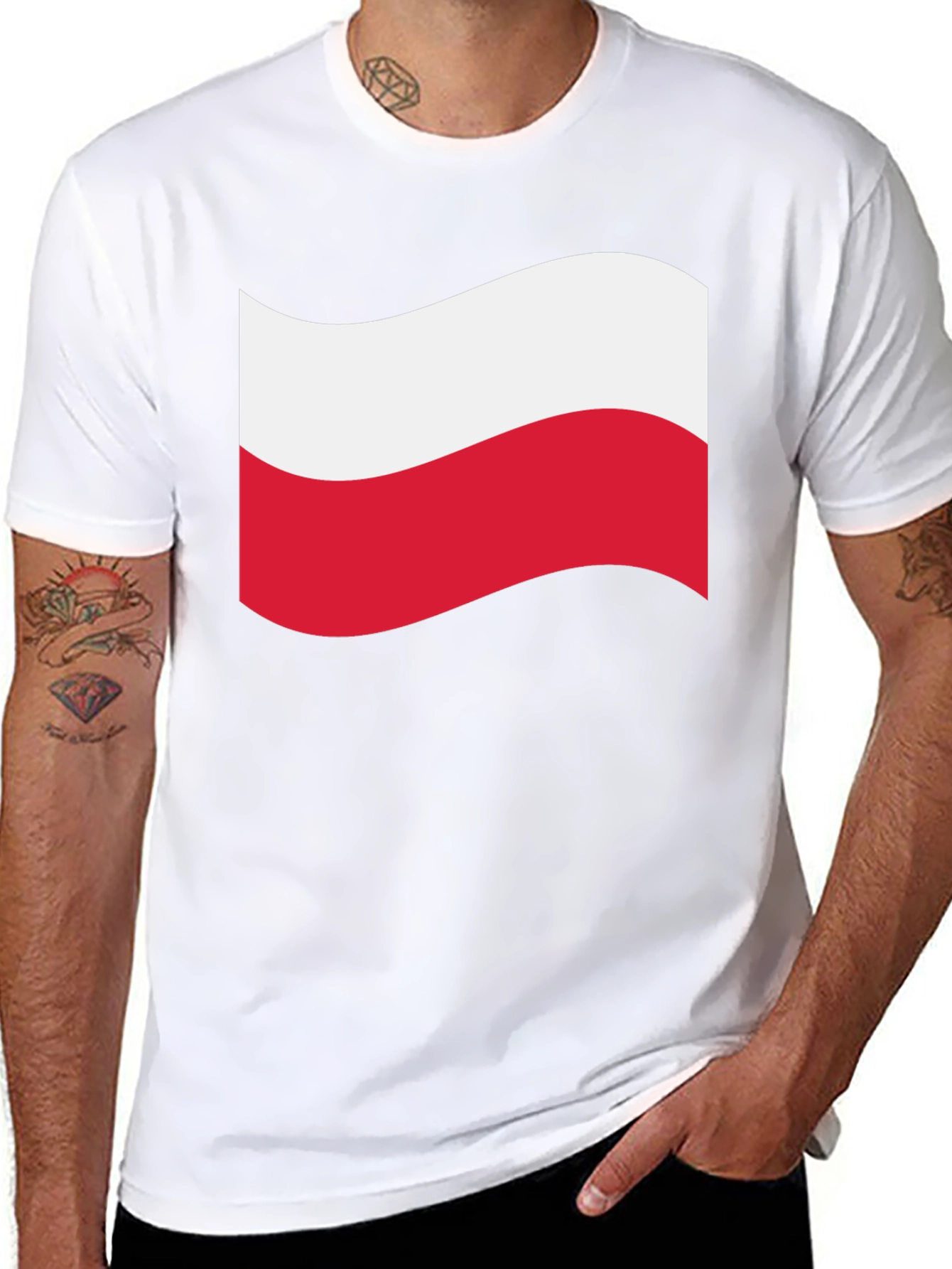 Poland Flag T-Shirt - Black Crew Neck Tee