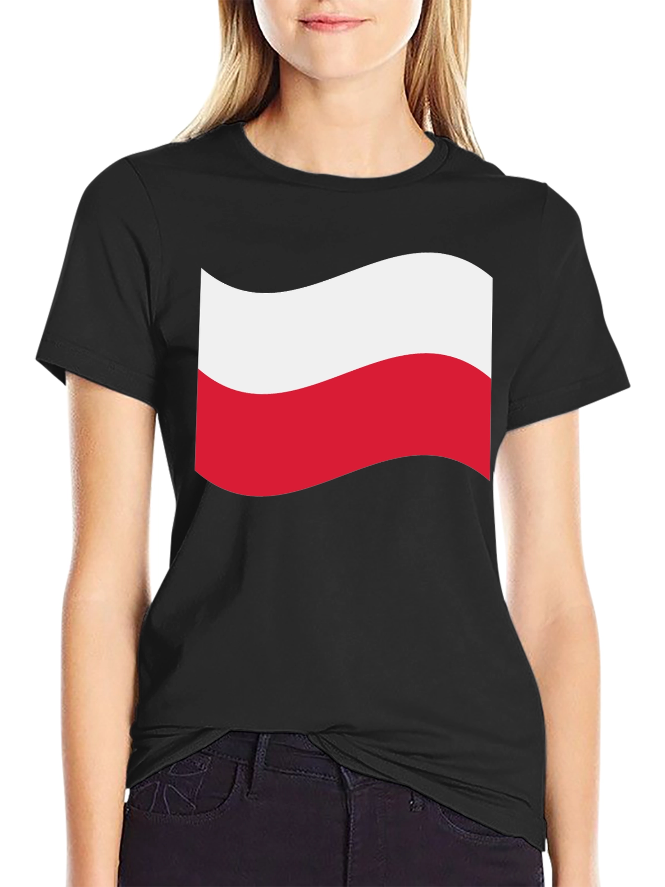 Poland Flag T-Shirt - Black Crew Neck Tee