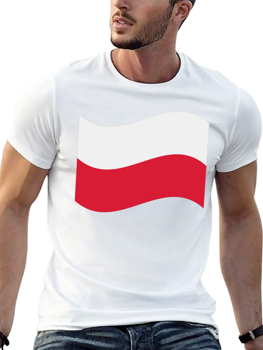 Poland Flag T-Shirt - Black Crew Neck Tee