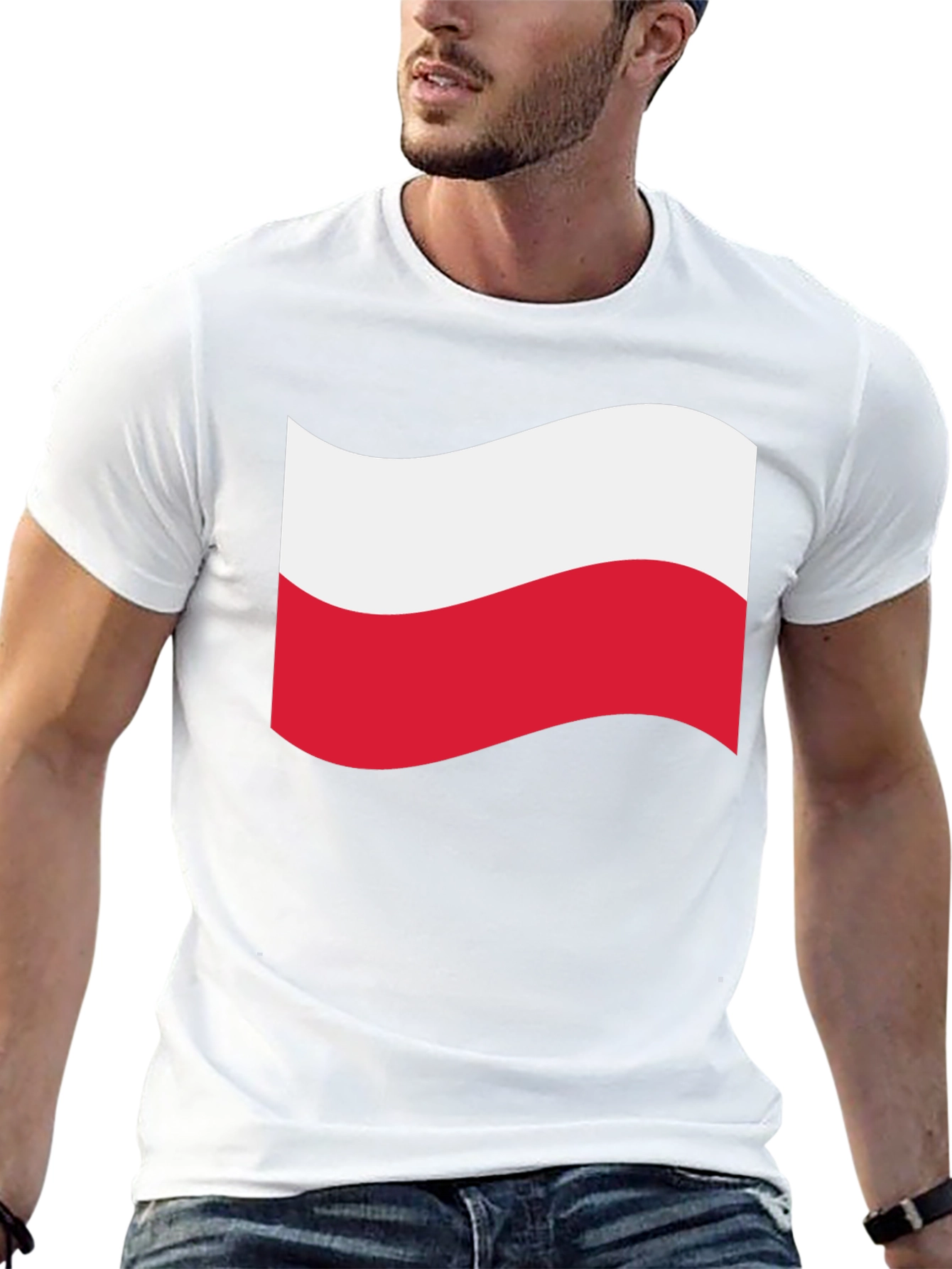 Poland Flag T-Shirt - Black Crew Neck Tee
