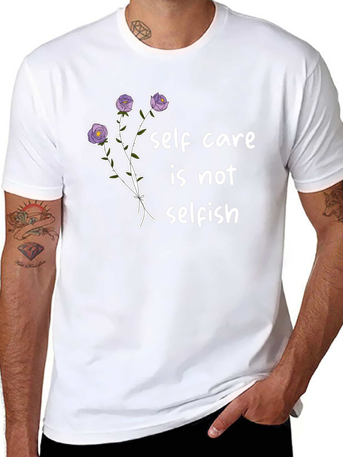 Self Care T-Shirt -  Floral Design