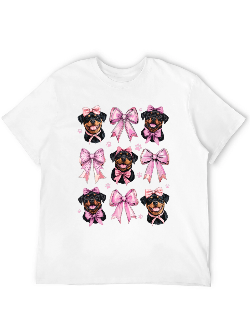 Rottweiler Dog Pink Bow T-Shirt