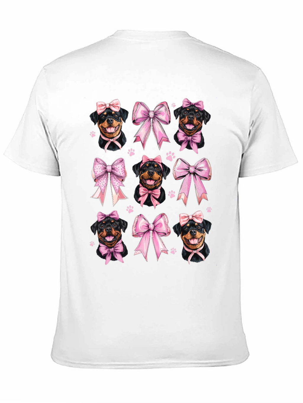 Rottweiler Dog Pink Bow T-Shirt