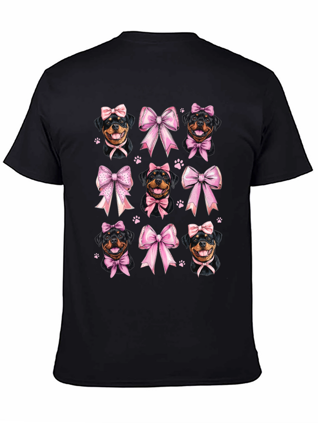 Rottweiler Dog Pink Bow T-Shirt
