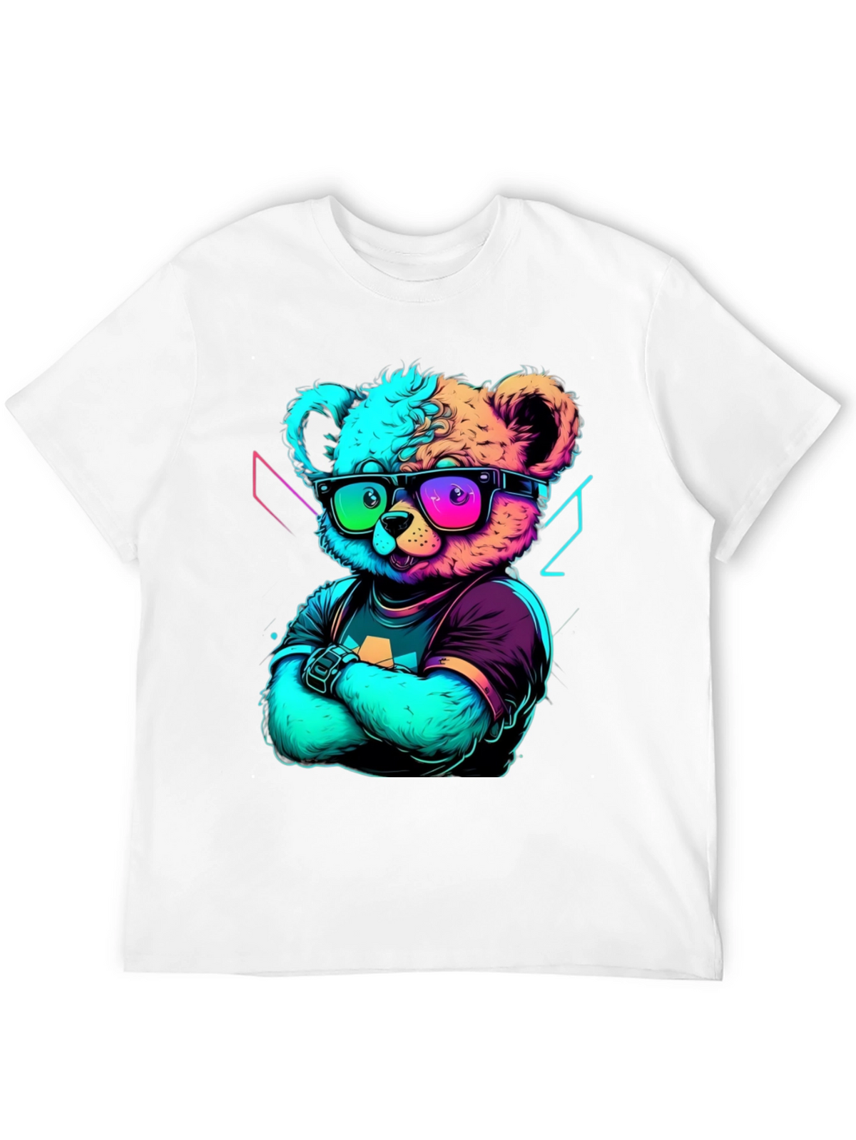 Neon Teddy Bear Graphic Tee - Cool & Trendy Style