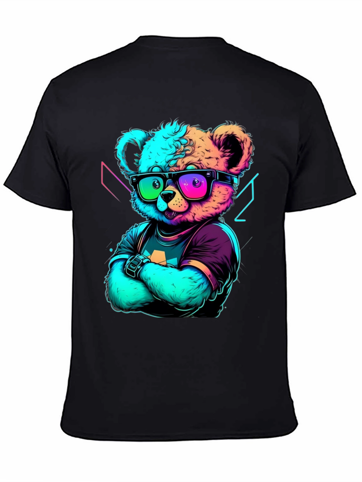 Neon Teddy Bear Graphic Tee - Cool & Trendy Style