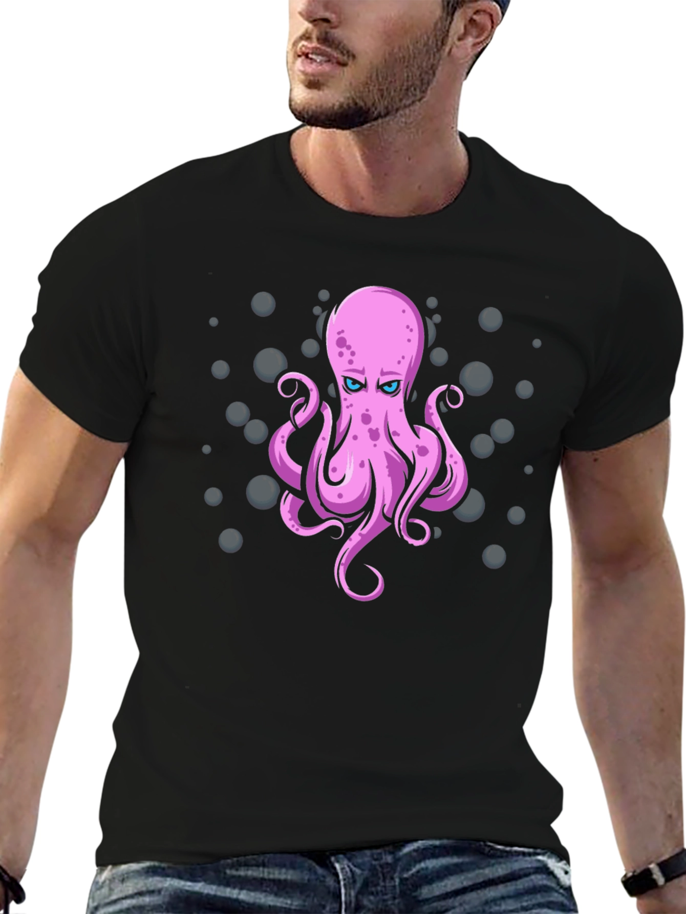 Octopus Graphic T-Shirt - Mens Black Tee