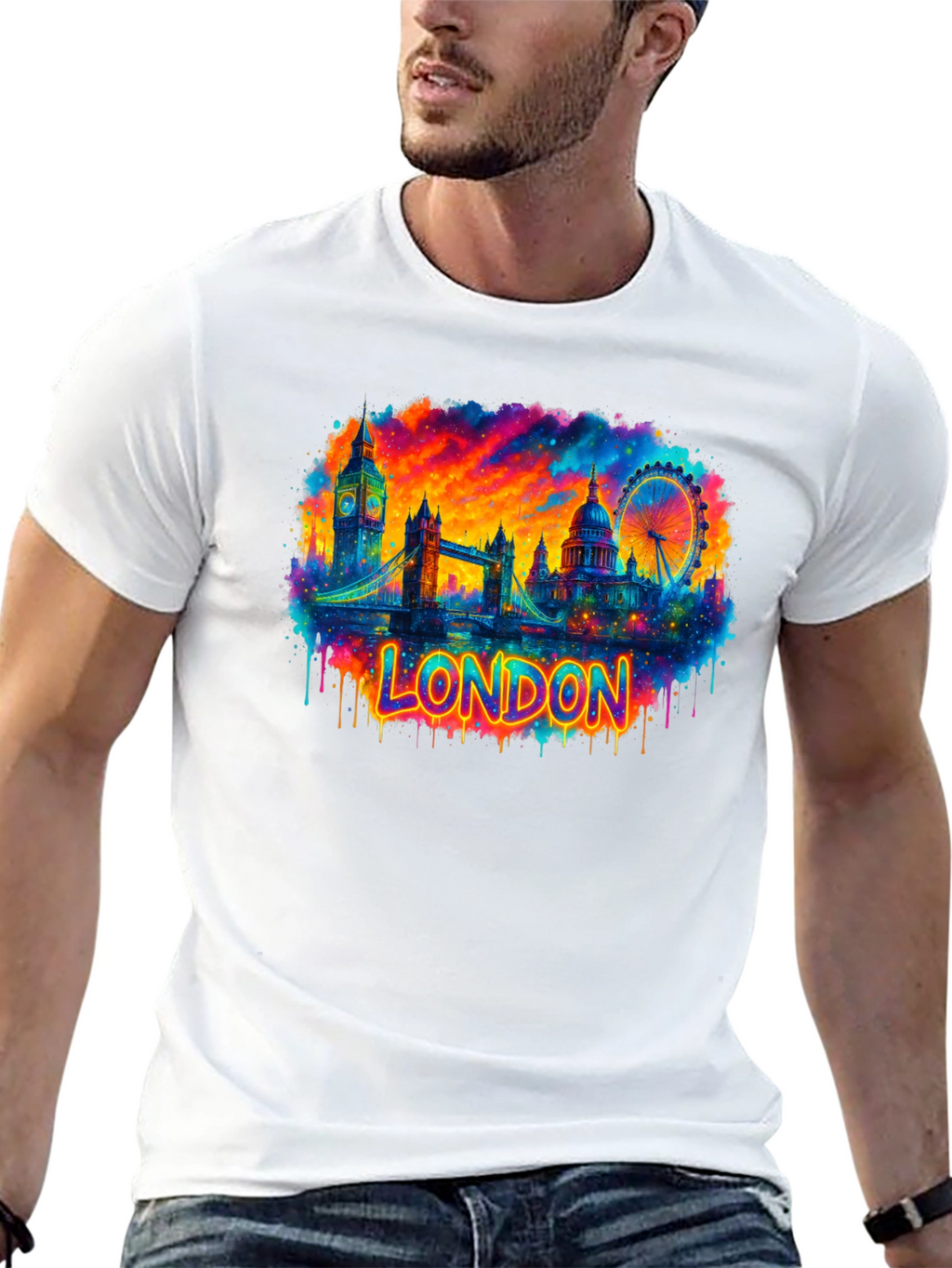 London Skyline Graphic Tee - Vibrant Cityscape T-Shirt