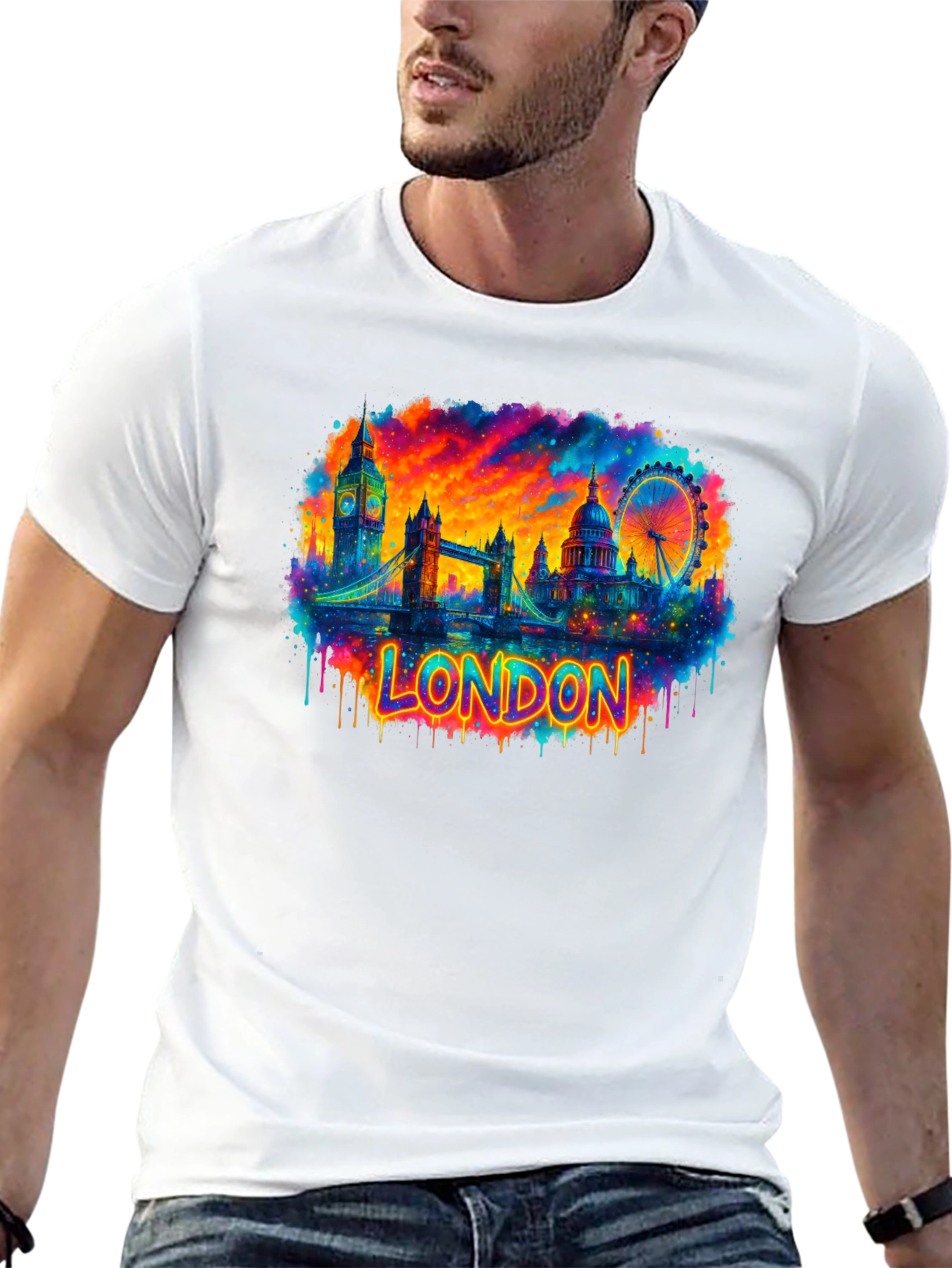 London Skyline Graphic Tee - Vibrant Cityscape T-Shirt