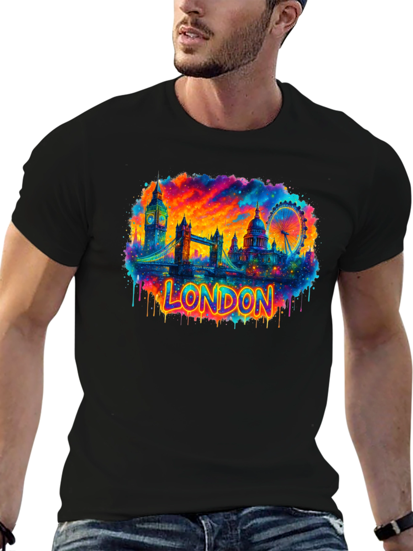 London Skyline Graphic Tee - Vibrant Cityscape T-Shirt