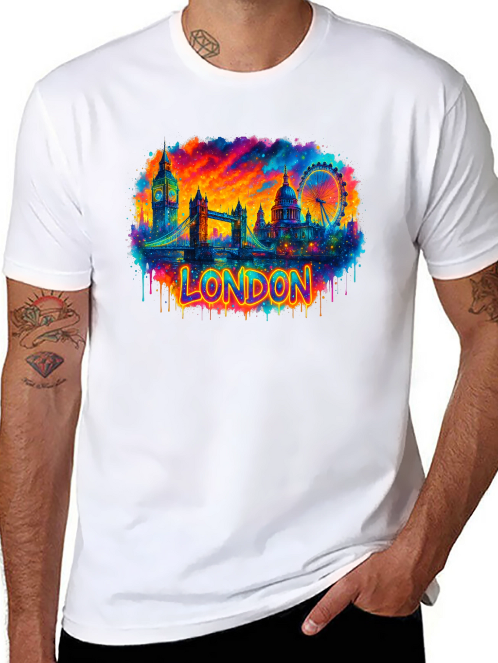 London Skyline Graphic Tee - Vibrant Cityscape T-Shirt