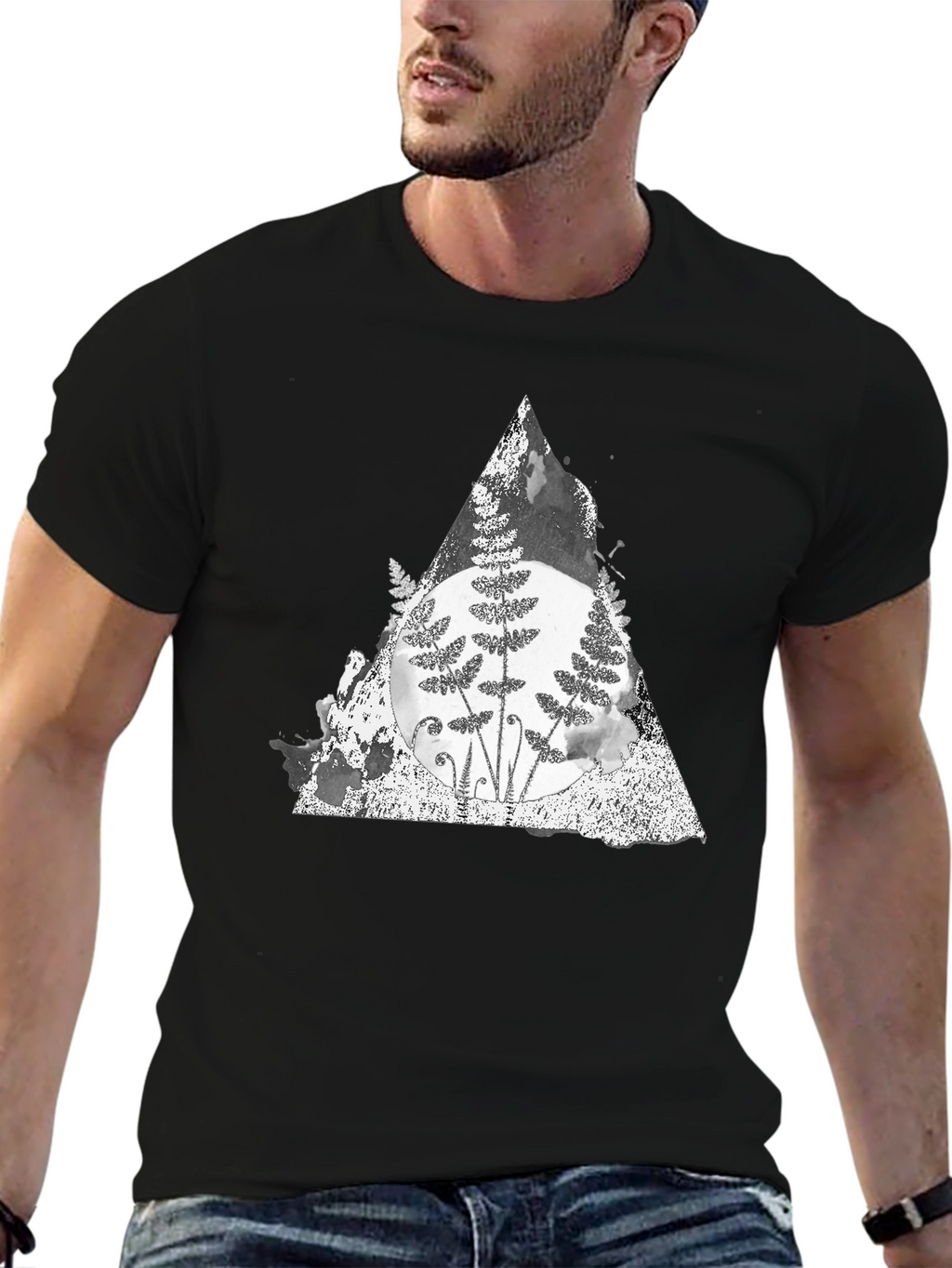 Fern Triangle Graphic Tee - Soft Cotton Blend