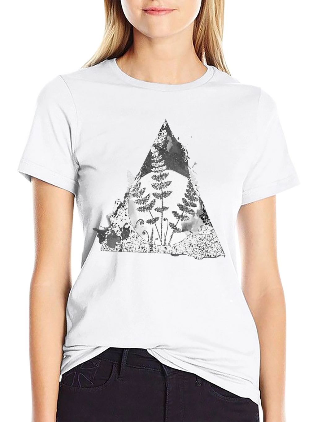 Fern Triangle Graphic Tee - Soft Cotton Blend