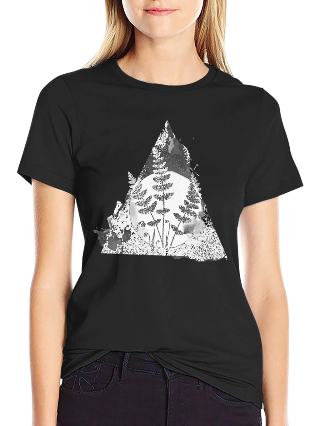 Fern Triangle Graphic Tee - Soft Cotton Blend