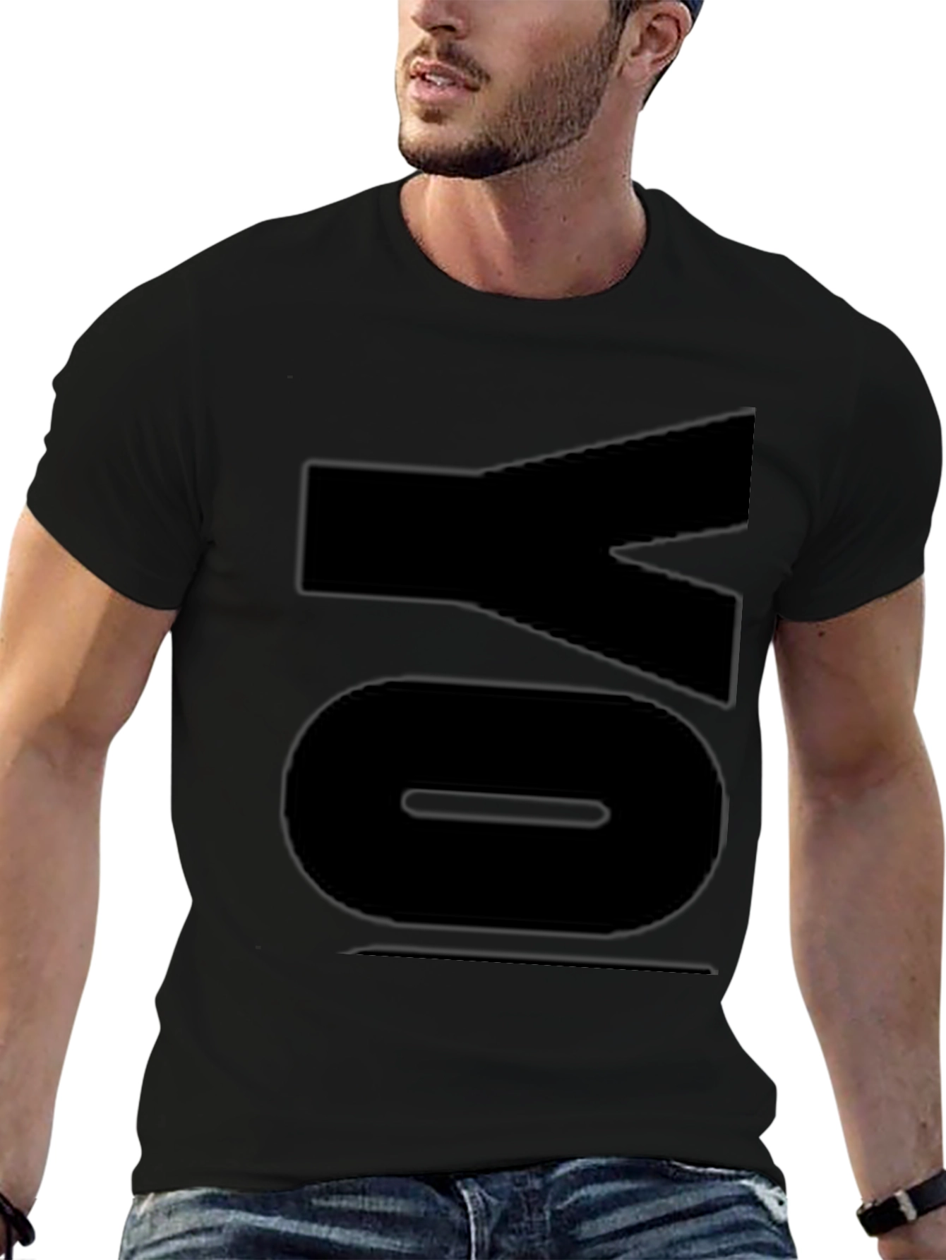 Bold YO Graphic Tee - Black Casual Style