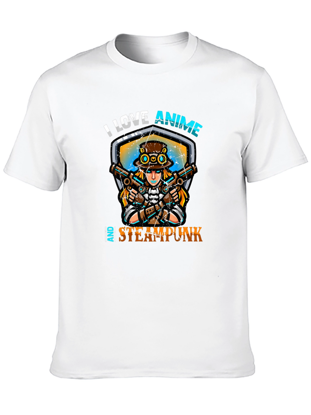 I Love Anime and Steampunk Graphic Tee
