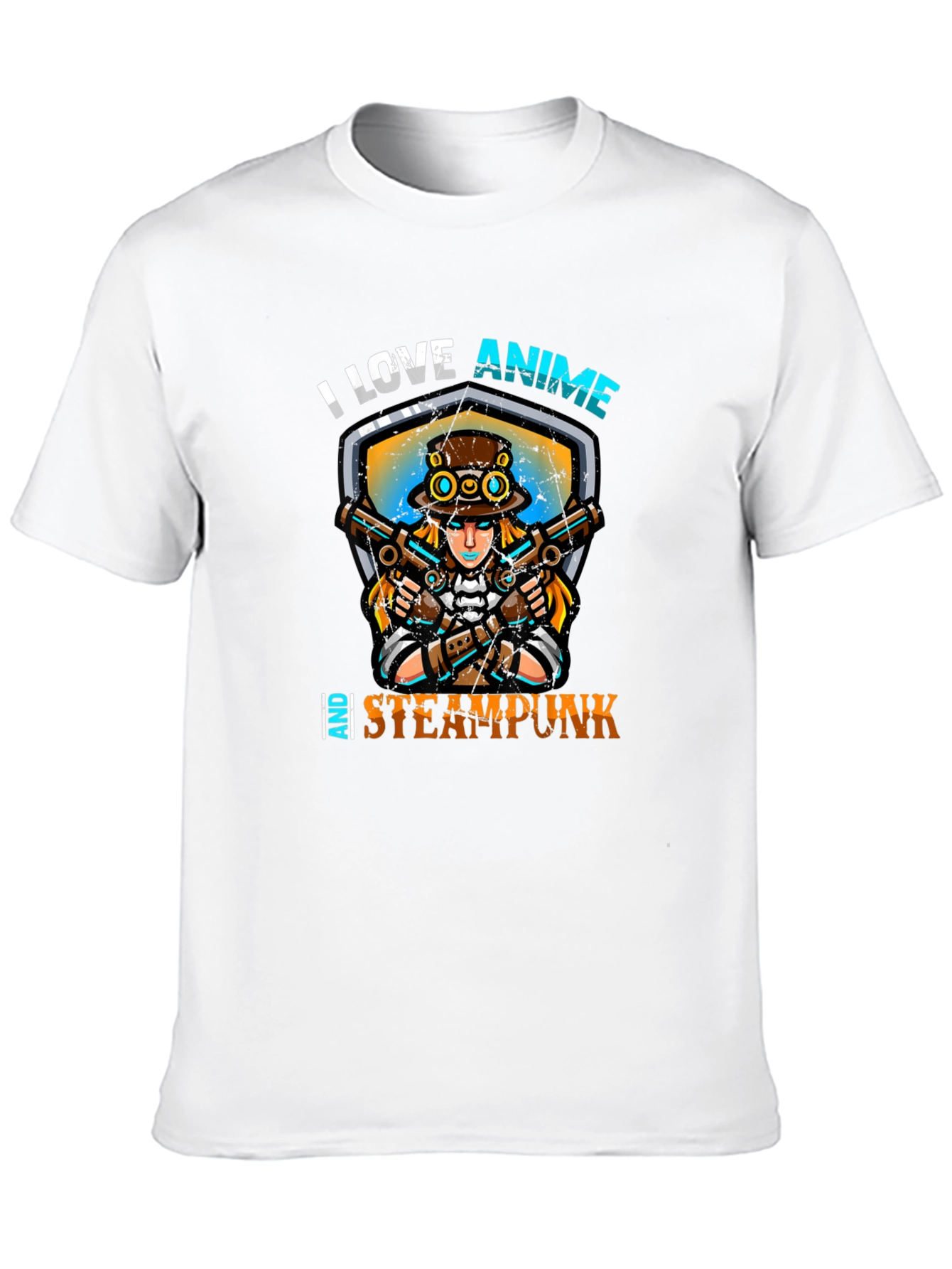 I Love Anime and Steampunk Graphic Tee