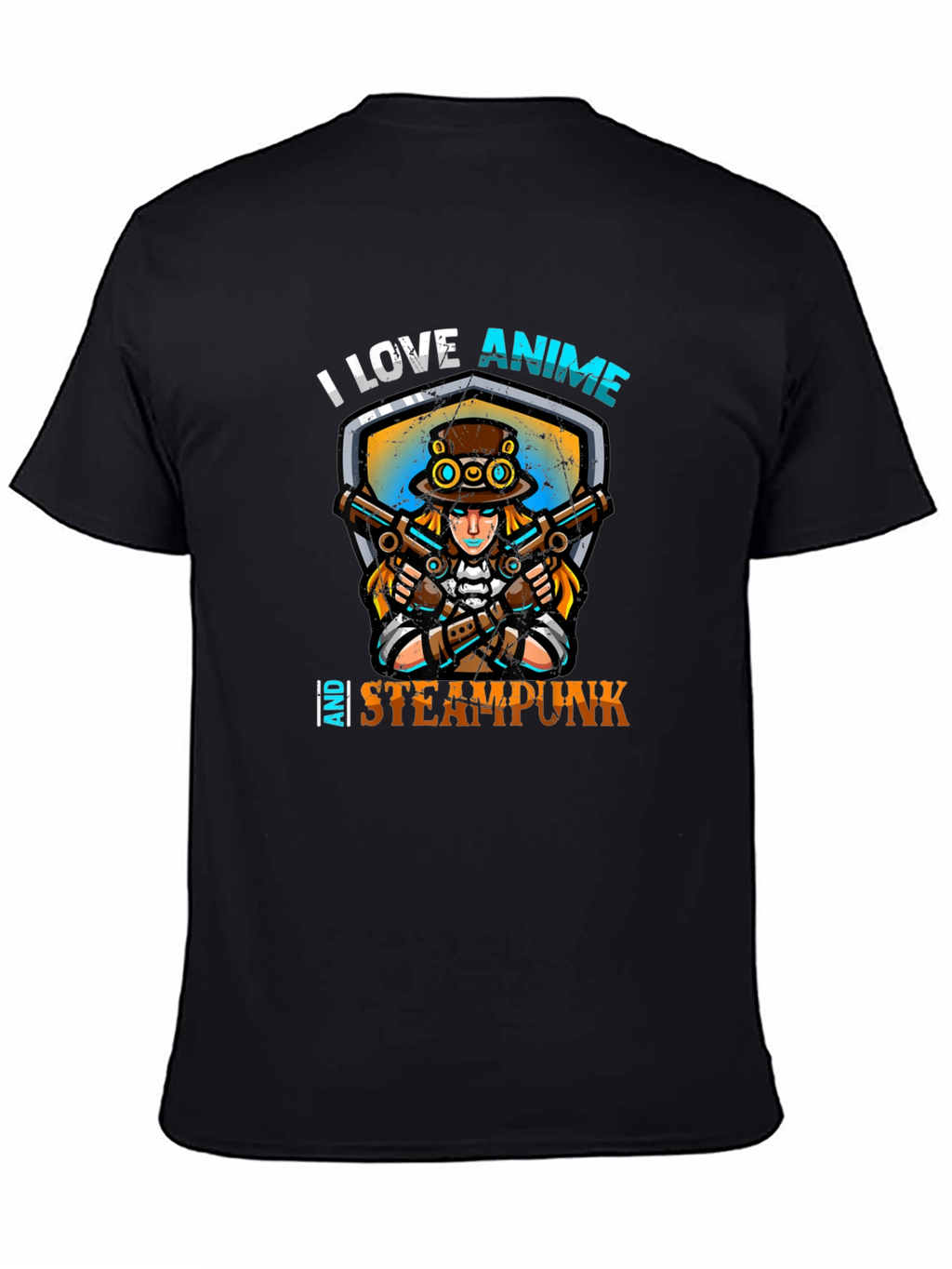 I Love Anime and Steampunk Graphic Tee