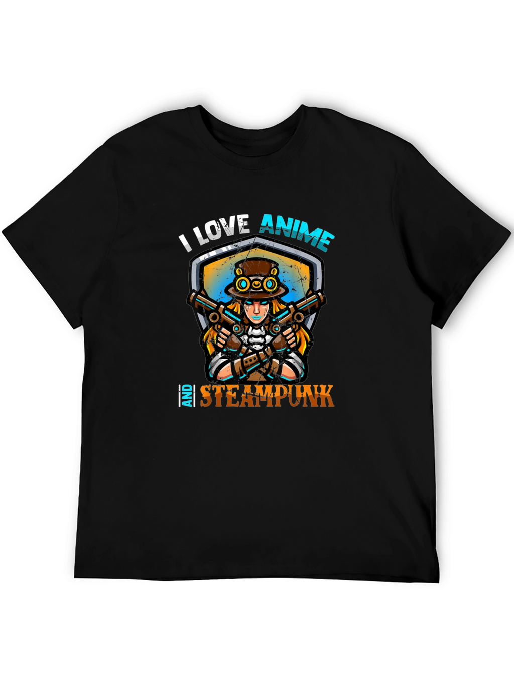 I Love Anime and Steampunk Graphic Tee