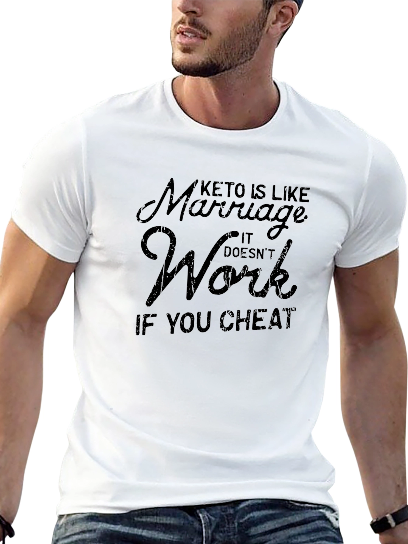 Keto Marriage Funny Graphic T-Shirt - Black