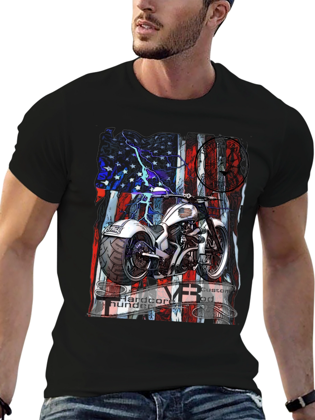Motorcycle Hardcore Thunder Custom T-Shirt