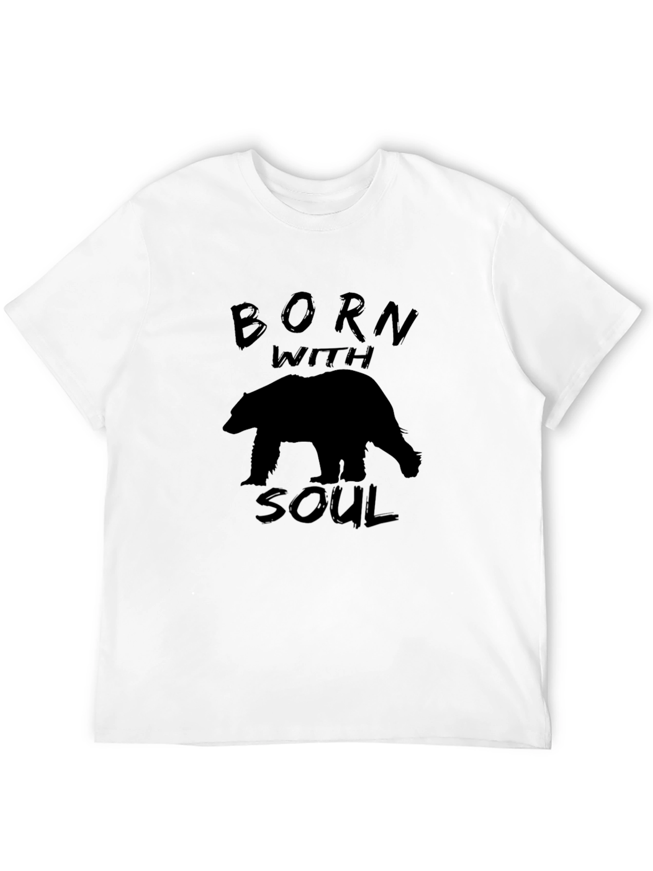 Born With Soul Black Bear Graphic T-Shirt