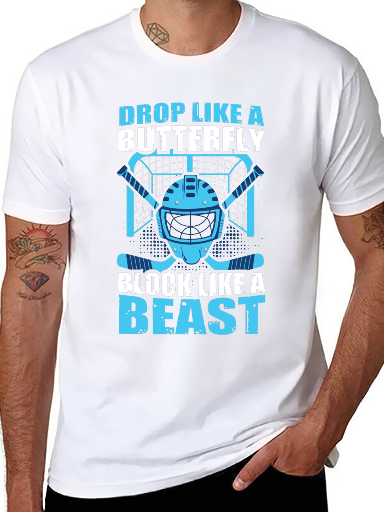 Hockey Goalie Tee: Drop Like a Butterfly