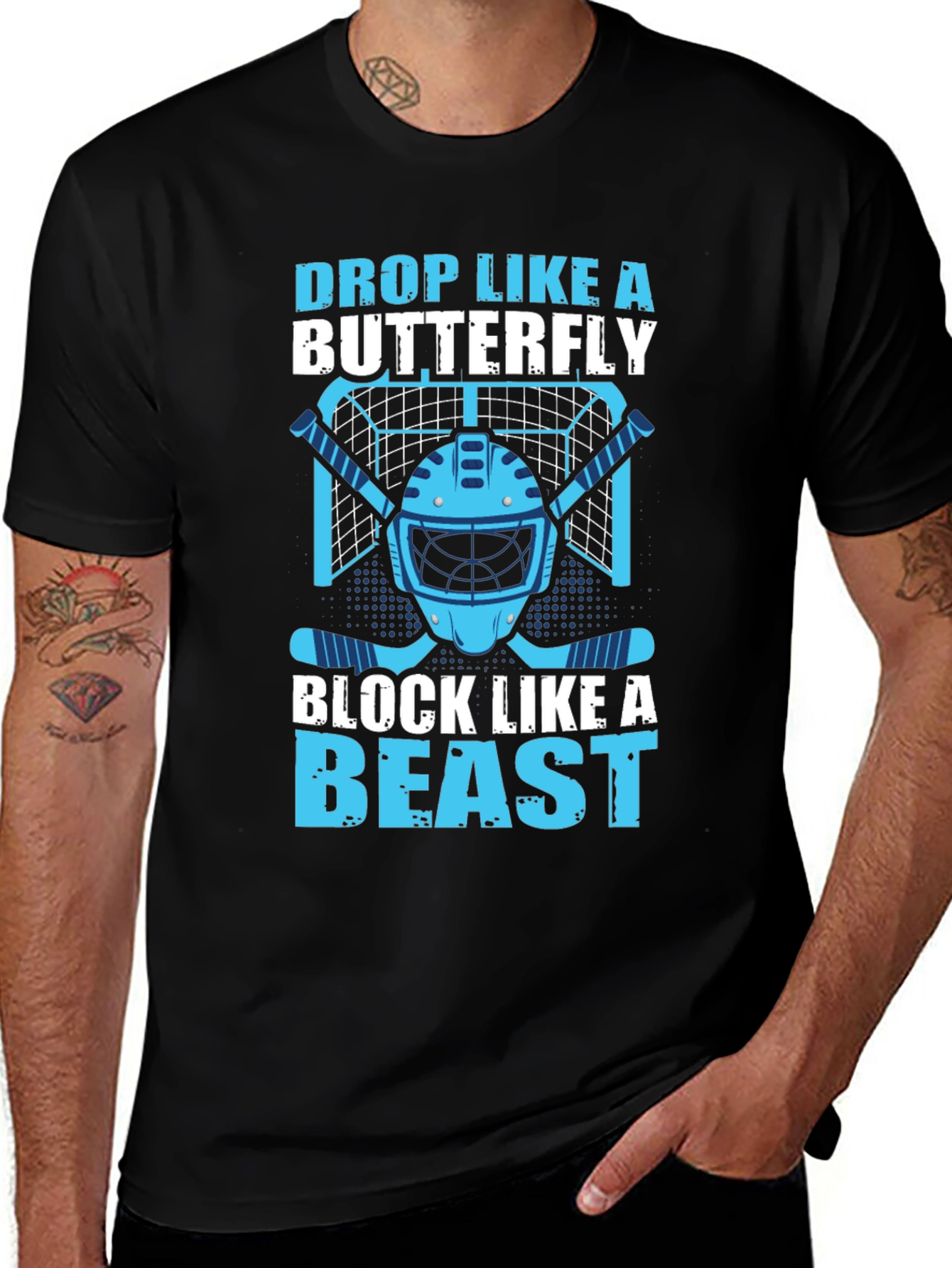 Hockey Goalie Tee: Drop Like a Butterfly