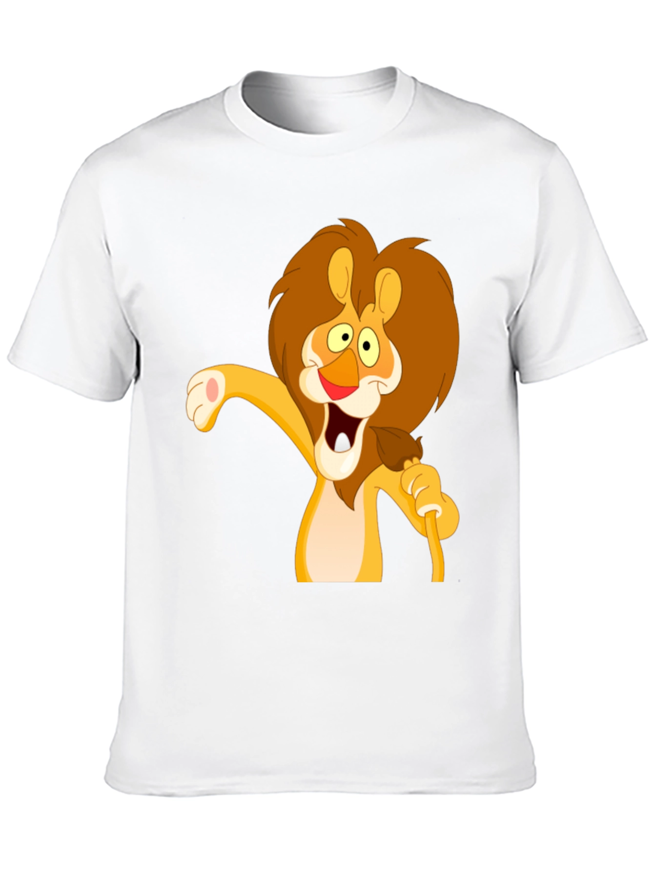 Lion Cartoon Graphic Black T-Shirt