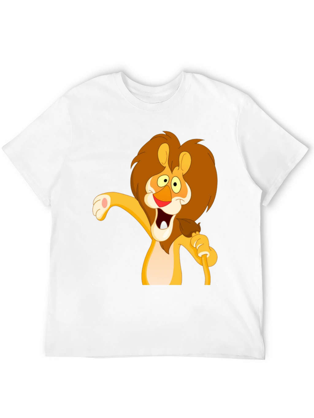 Lion Cartoon Graphic Black T-Shirt